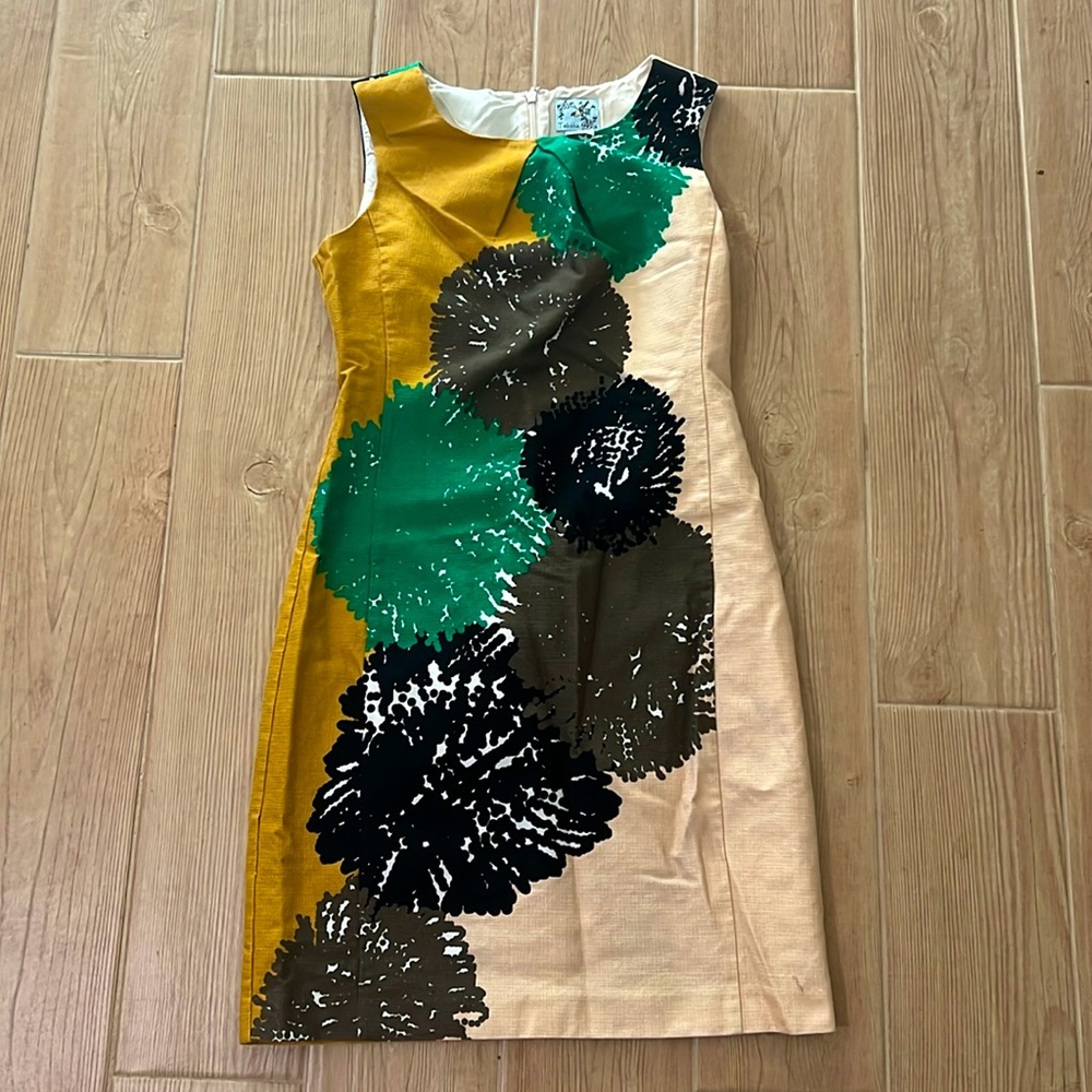 Tabitha Green Black Mustard & Cream Floral Sheath Dress